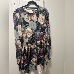 Anine Bing Black Floral mini dress